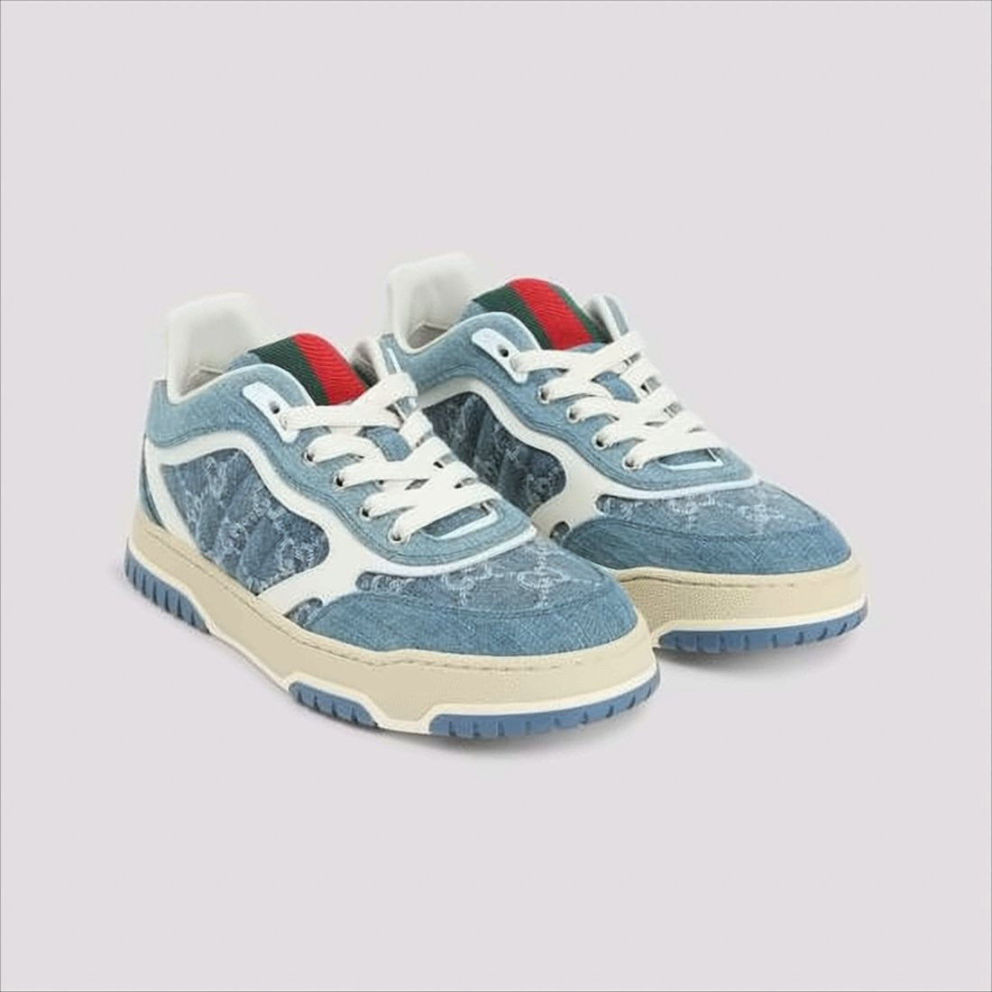Gucci Denim-Upper Sneakers With Signature Monogram