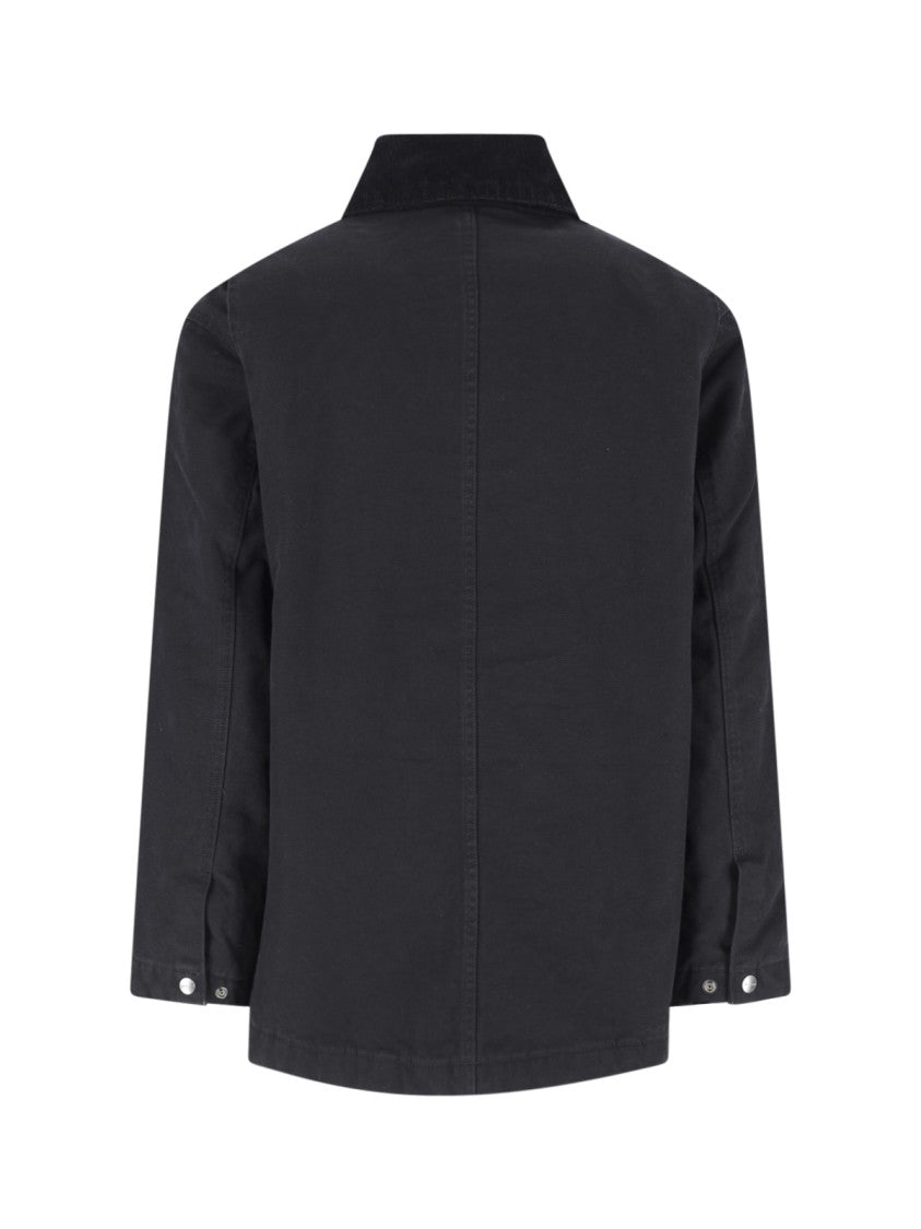 Carhartt Wip Black Lander Velvet-Collar Cotton Jacket