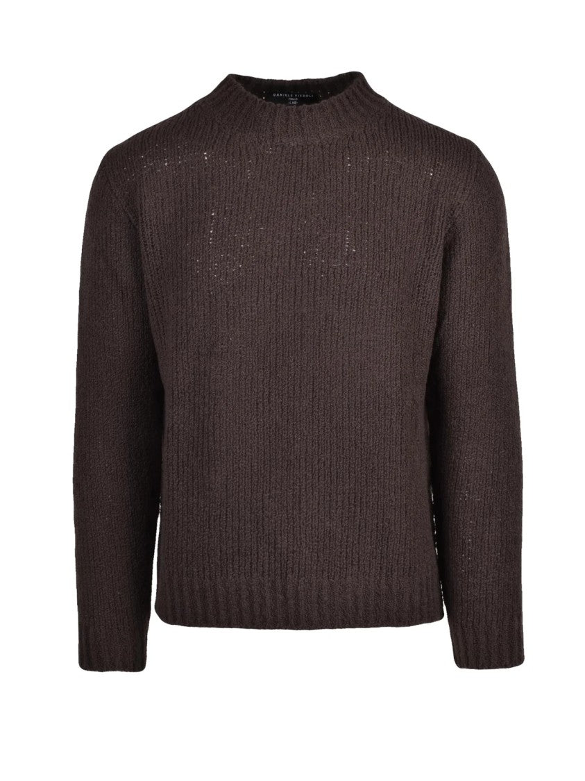 Daniele Fiesoli Crewneck Sweater In Rich Brown Extrafine Merino Wool