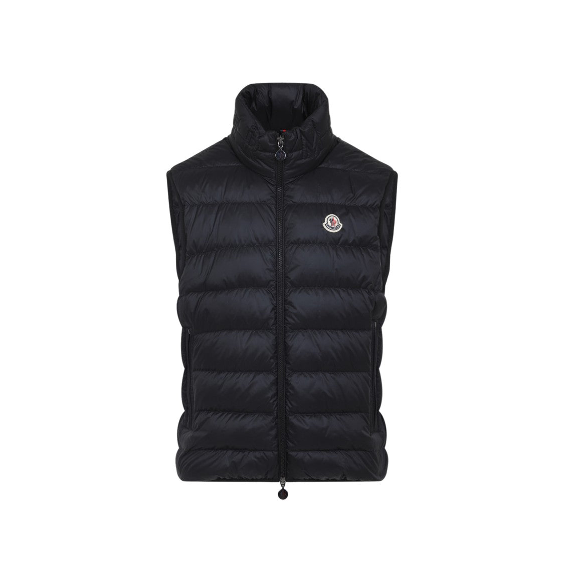 Moncler Quilted Black Moncler Waistcoat With High Collar