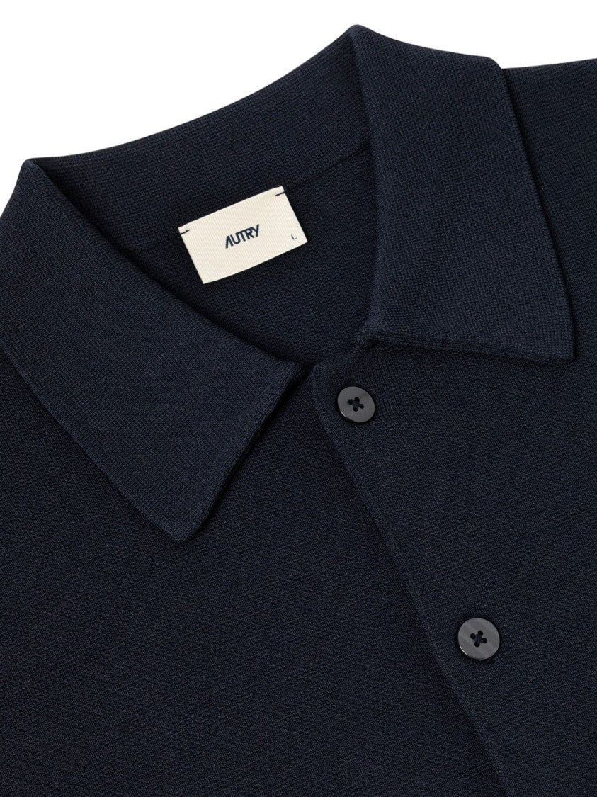 Autry Navy Multi Viscose Blend Striped Jacket
