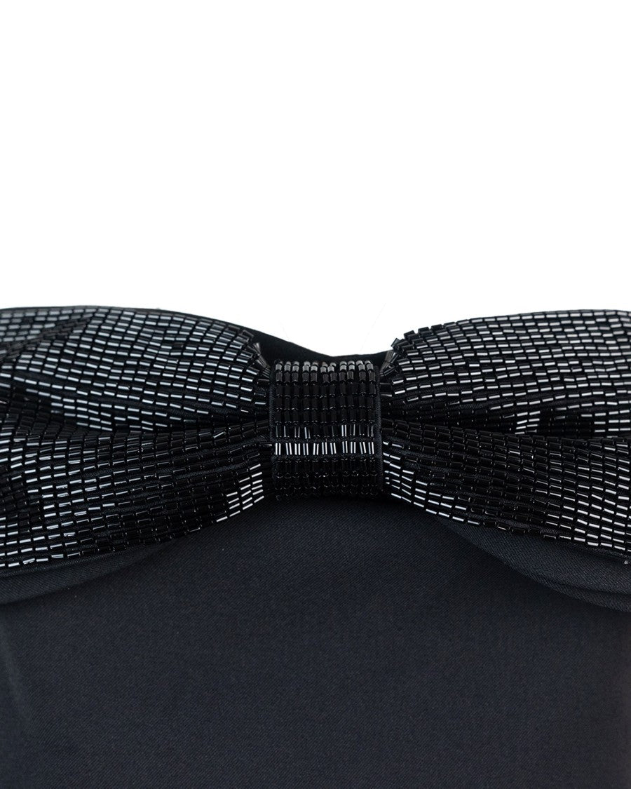 Self-Portrait Black Crêpe Mini Dress