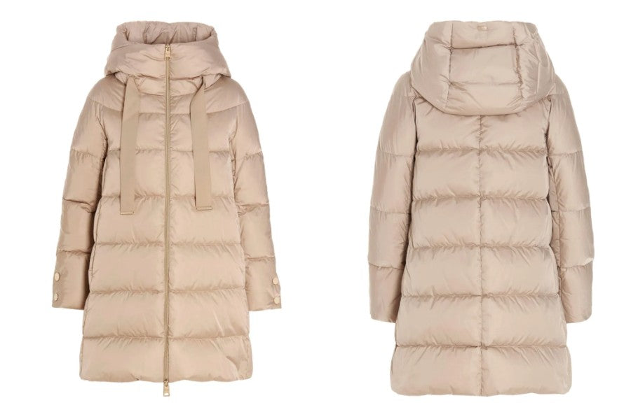 Herno Long Padded Coat With Structured Collar And Zipper Closure