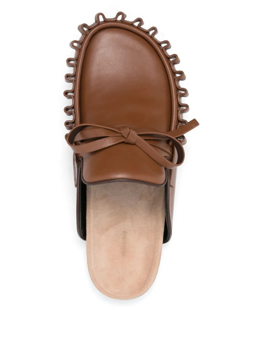 J. W. Anderson Chocolate Brown Bow-Detail Slippers