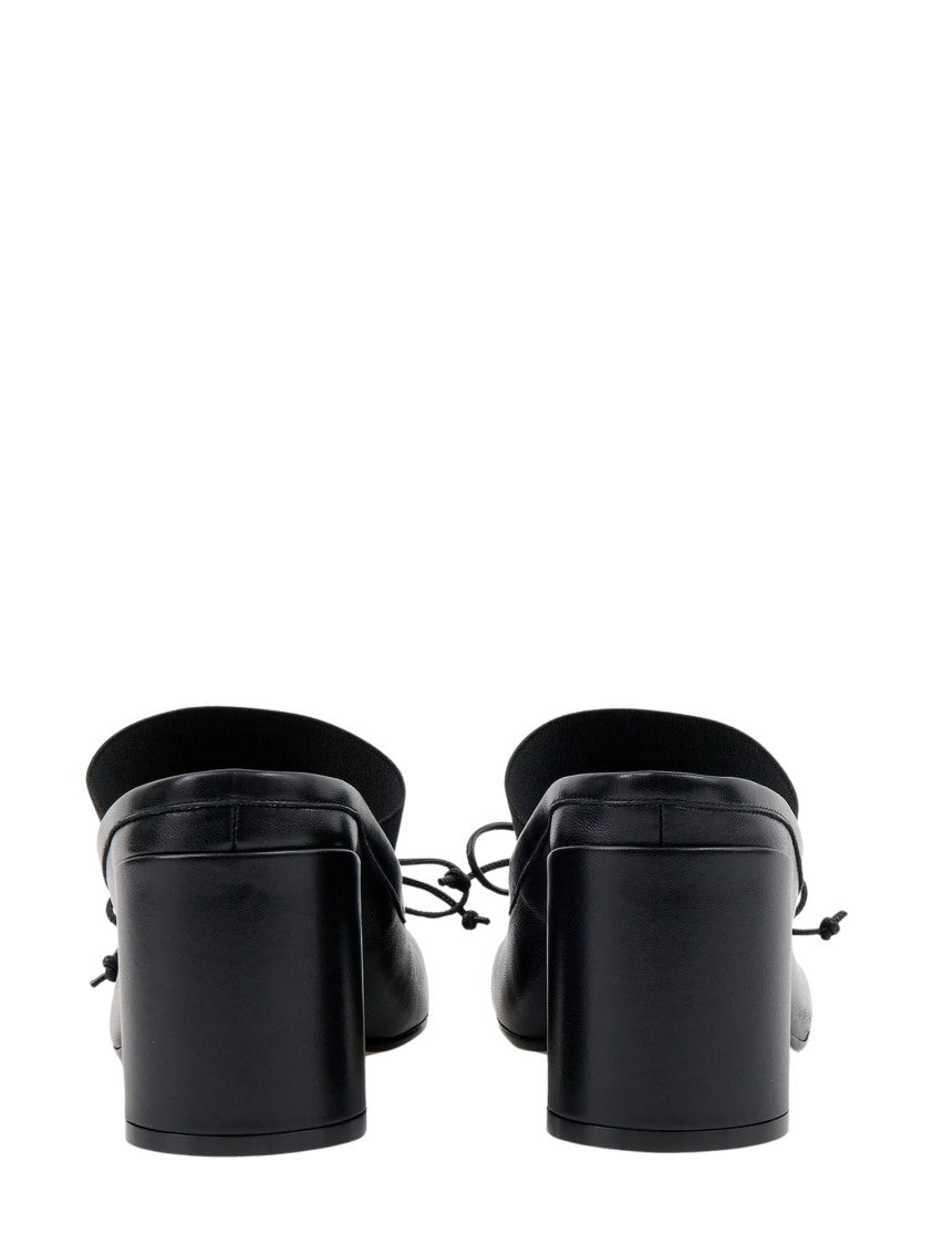 Mm6 By Maison Margiela 70Mm Logo-Elastic Bow Detail Mules