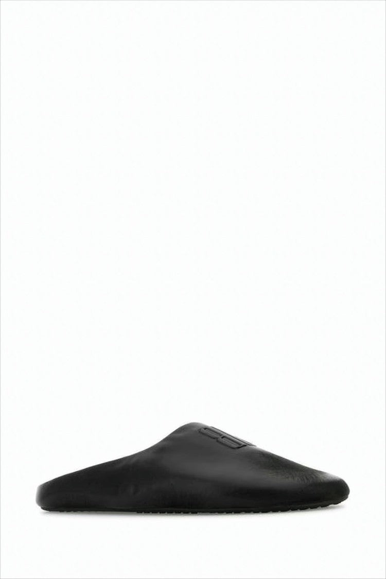 Balenciaga Minimalist Black Mule Slipper In Calf Leather