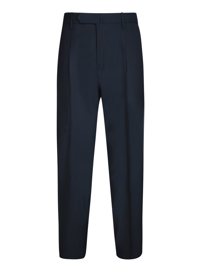 Dell'oglio Tailored Blue Trousers With Flat Front