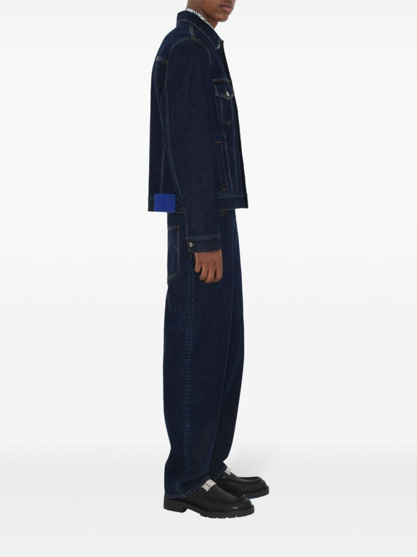 Burberry Indigo Blue Vintage-Inspired Denim Jacket With Button Fastening