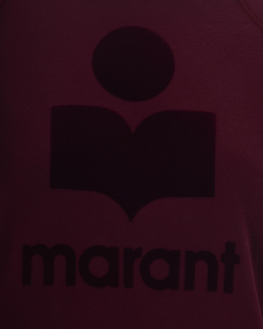 Isabel Marant Étoile Crew Neck Burgundy Sweatshirt With Flocked Logo Detail