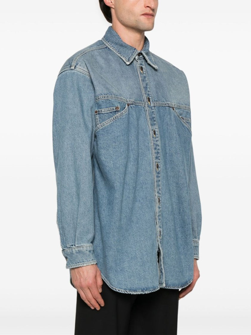 Moschino Light Blue Front Pouch Pocket Shirt