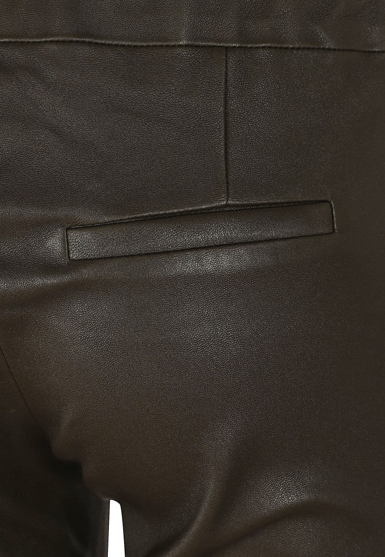 Arma Lively Stretch Plongé Flared-Leg Leather Cropped Pants