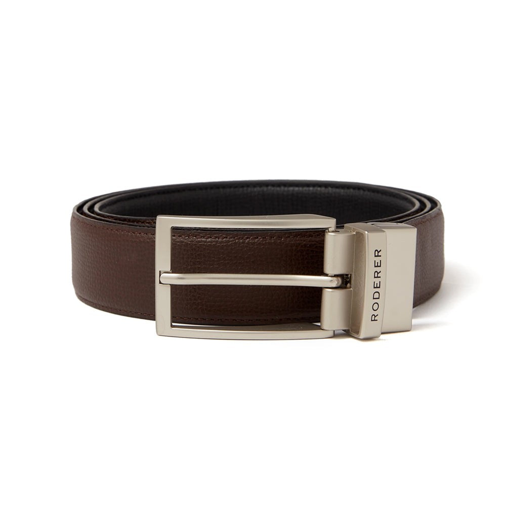 Roderer Black/Brown Italian Leather Maestro Reversible Belt