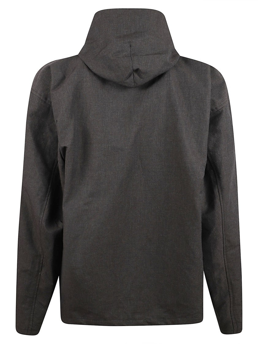 Balenciaga Zip-Front Black Sweater With Drawstring Hood