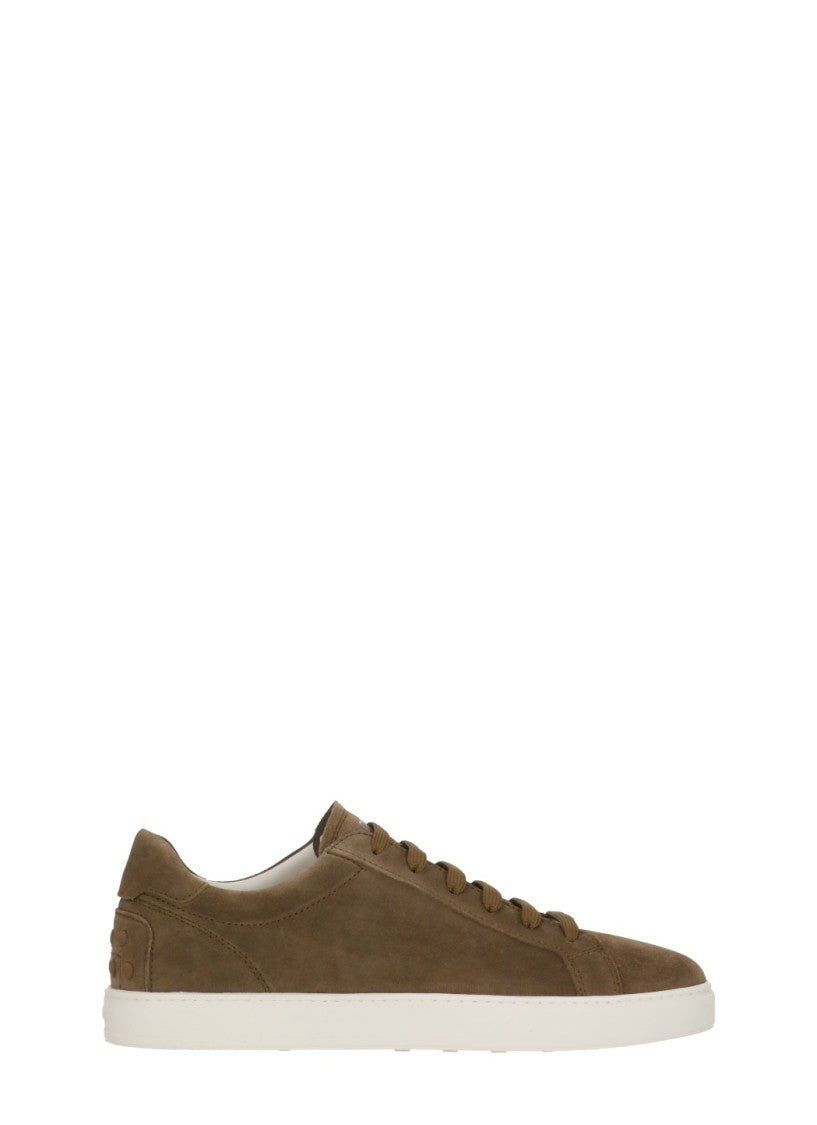 Tod's Brown Suede Rear Relief Logo Sneakers