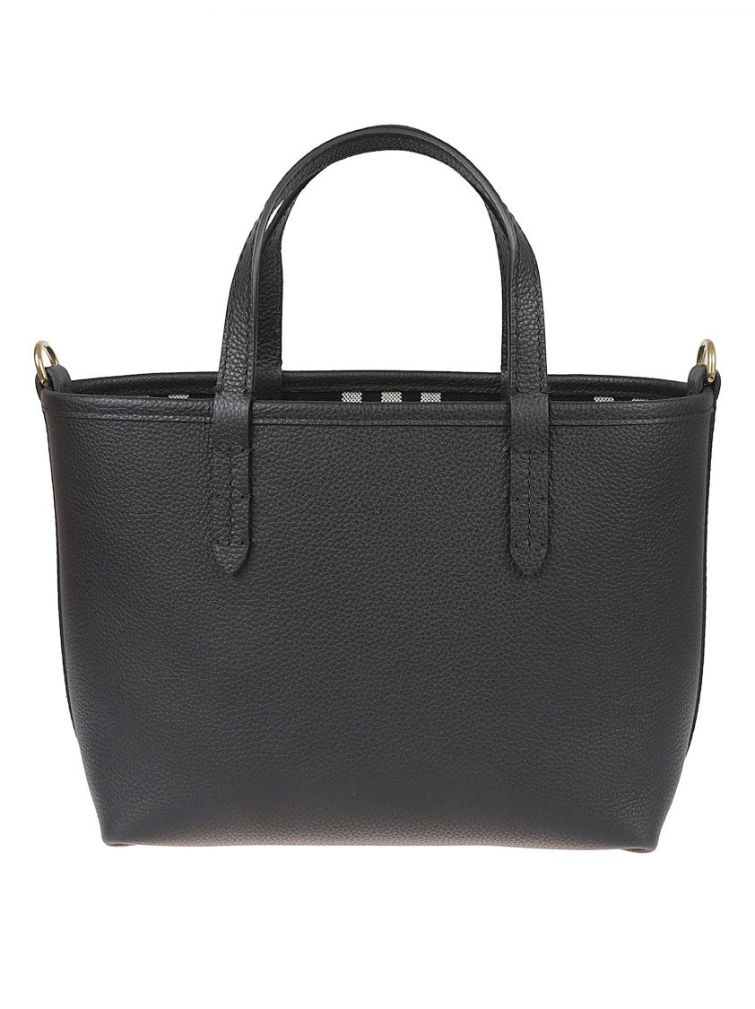 Burberry Reversible Handheld Bag In Textured Calf Leather