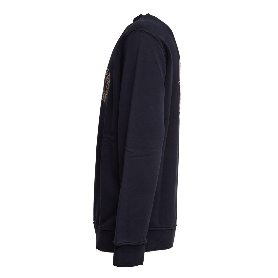 Stone Island Outline Compass Cotton Fleece Over Hoodie