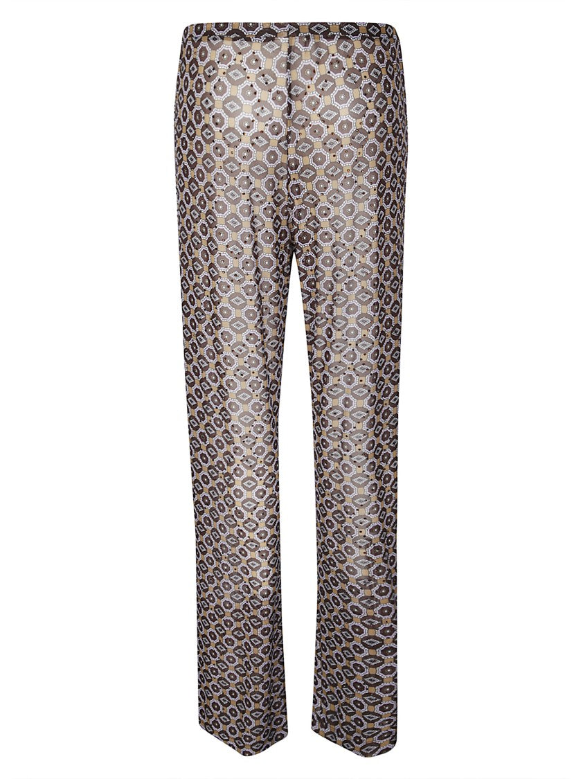 Dries Van Noten Mesh Trousers With Glitter Accents