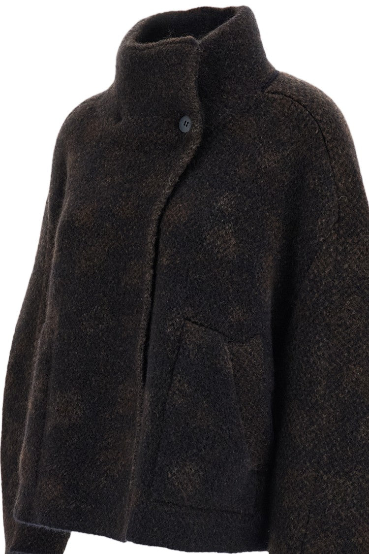Boboutic Reversible Wool-Blend High Collar Knit Jacket