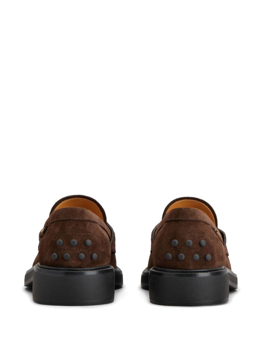 Tod's Brown Classic Suede Penny Loafers