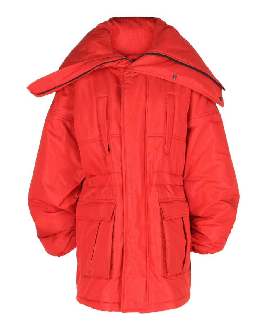 Balenciaga Draped Collar Oversized Padded Parka