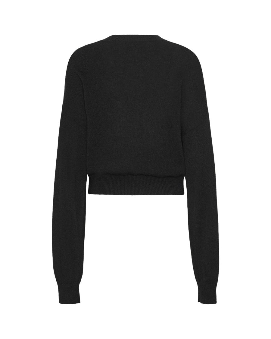 Rotate Black Basic Crew-Neck Sweater