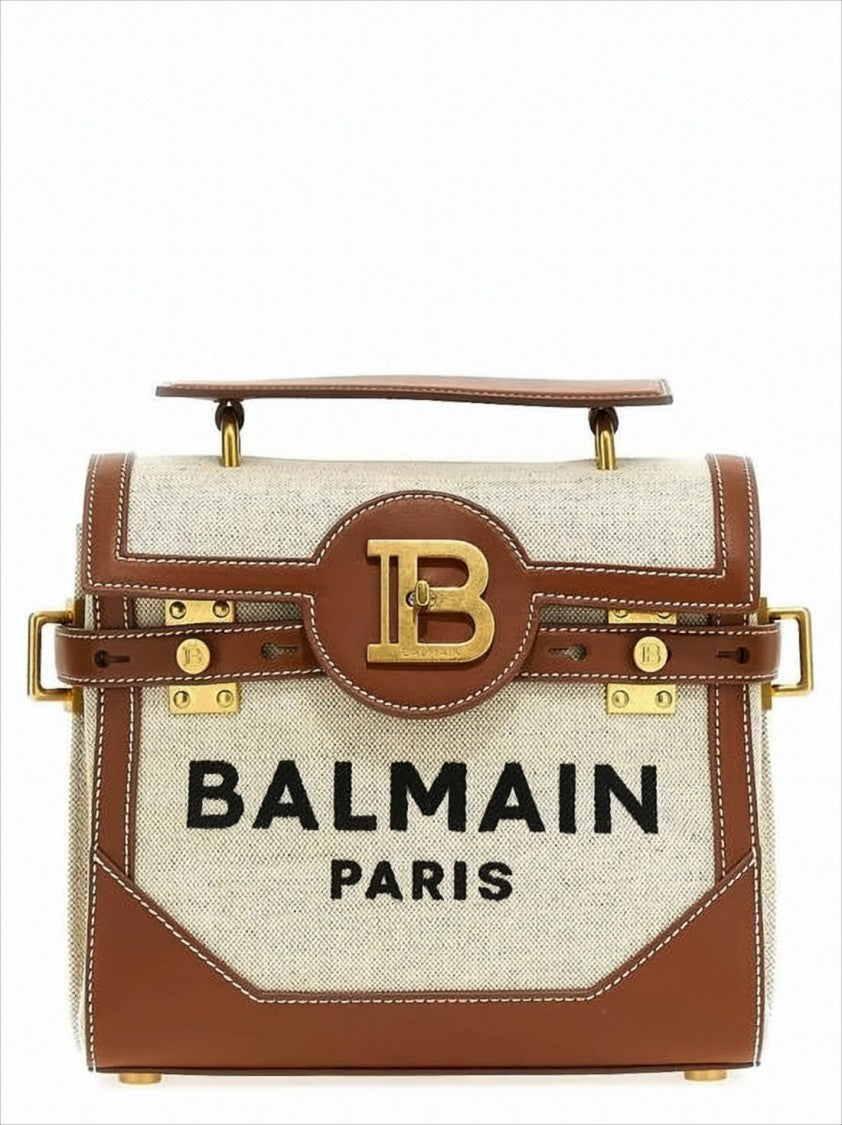 Balmain Canvas And Calf Leather Tote Bag