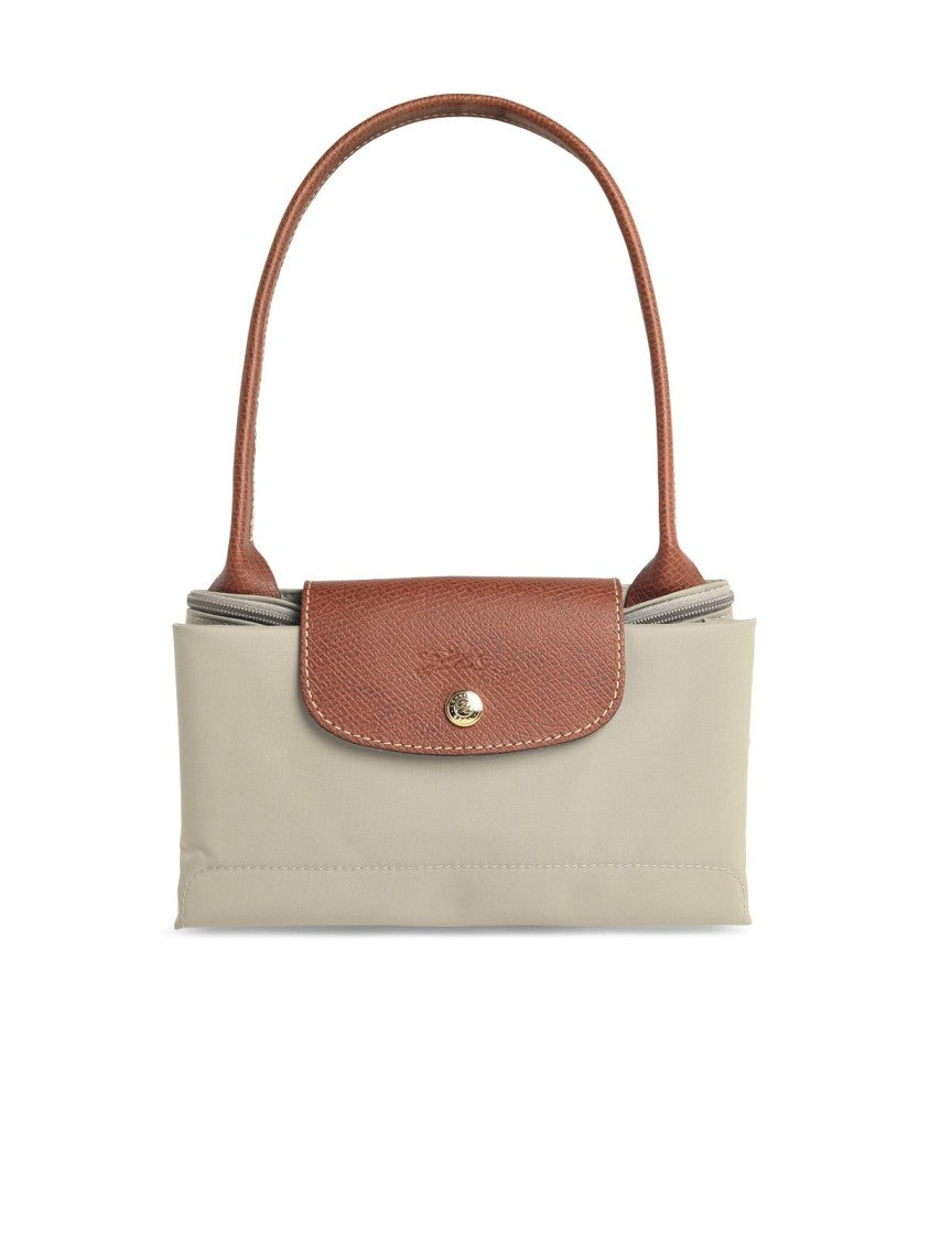 Longchamp Grey/Green Recycled 'M Le Pliage Original' Shoulder Bag