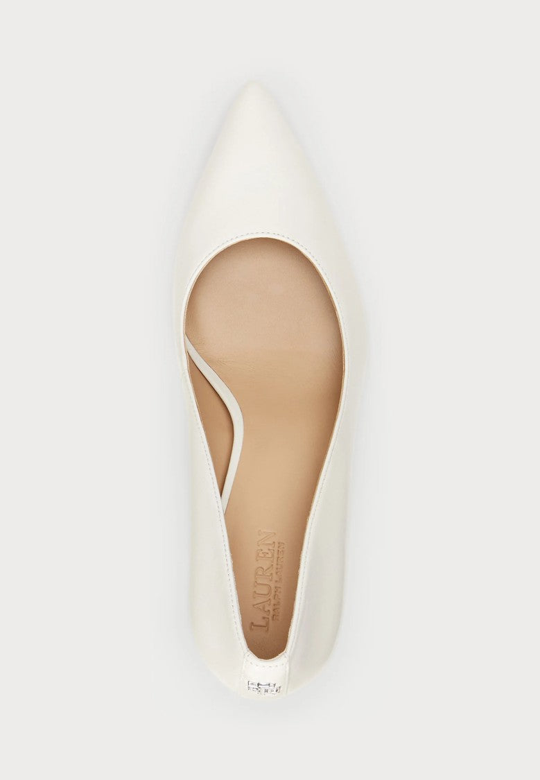 Lauren Ralph Lauren White Closed Toe Nappa Pumps
