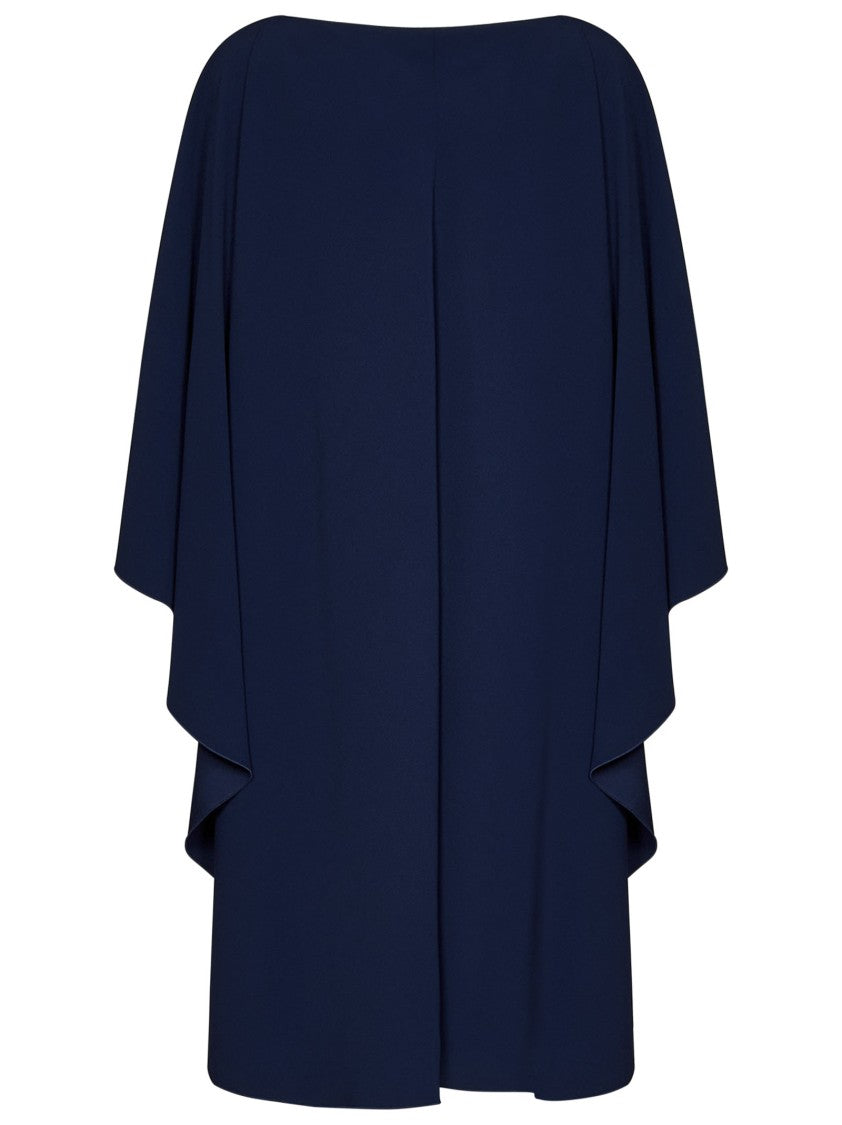 Alberta Ferretti Mini Dress Dramatic Cape Ruffled Trim