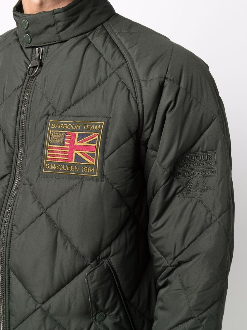 Barbour Quilted High Neck Jacket With Logo Accents