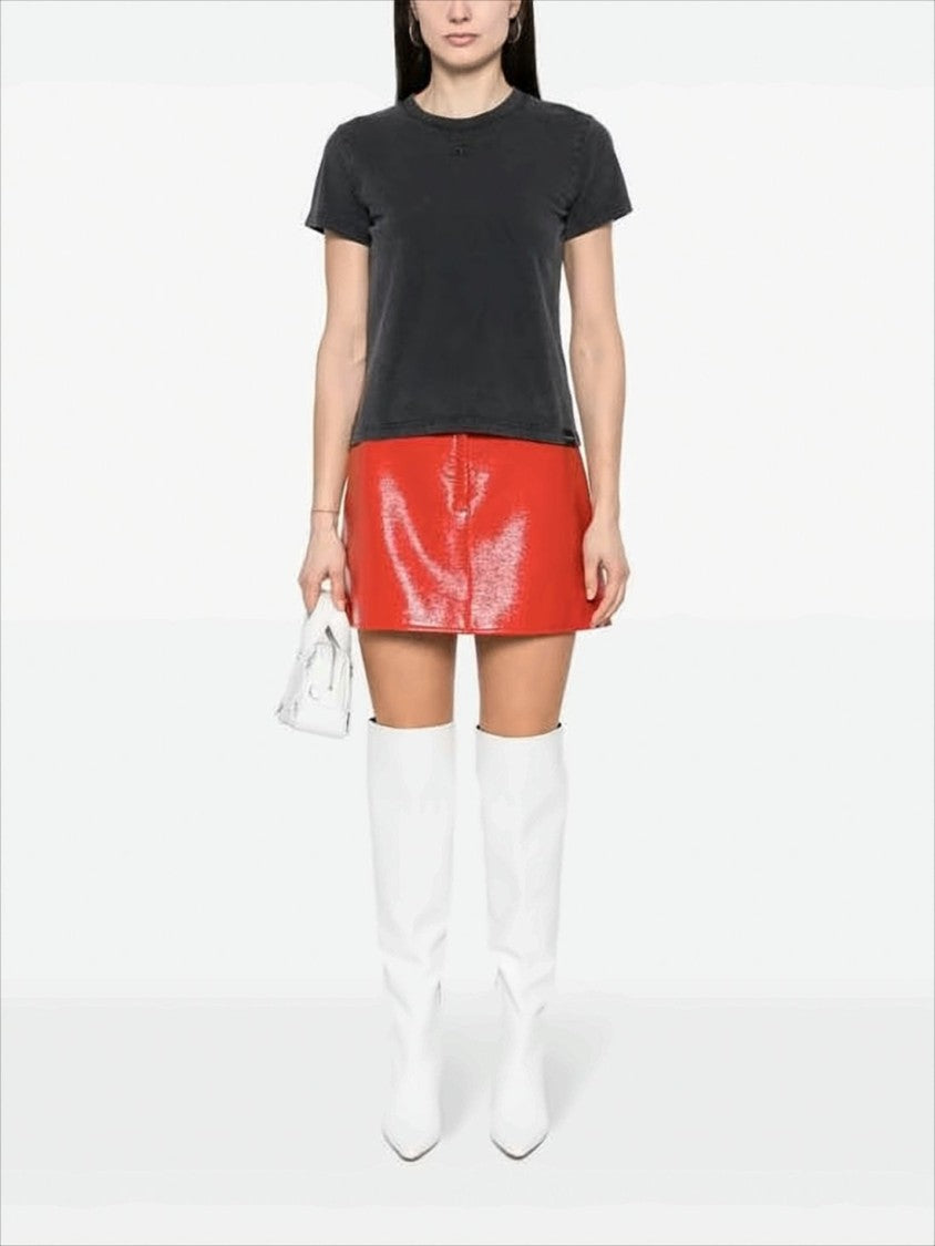 Courrèges Fitted Short-Sleeved T-Shirt With Subtle Embroidery