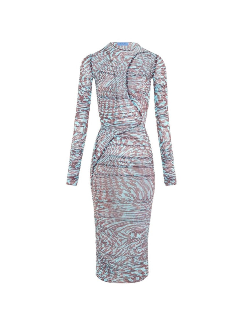 Mugler Printed Star Mesh Dress