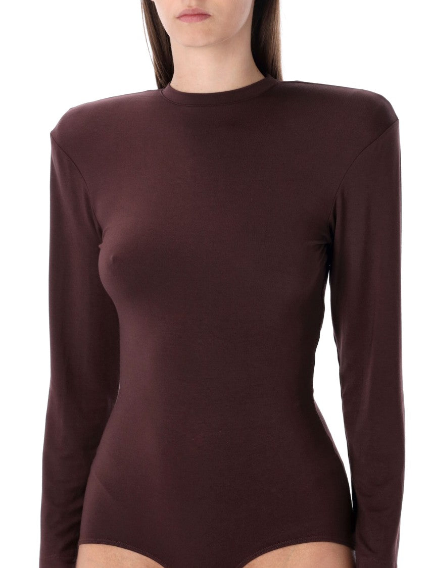 Magda Butrym Brown Jersey Bodysuit