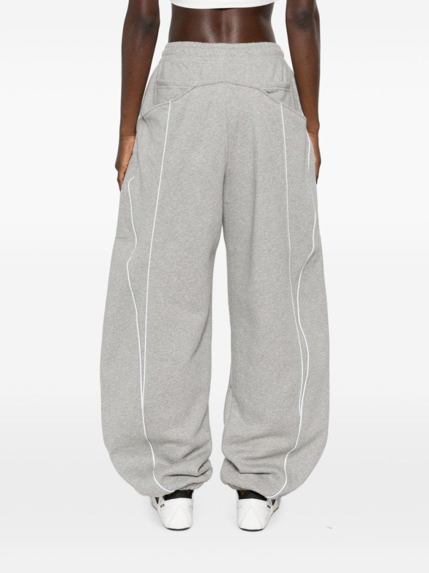 The Attico Black Relaxed Balloon Piping Sweatpants