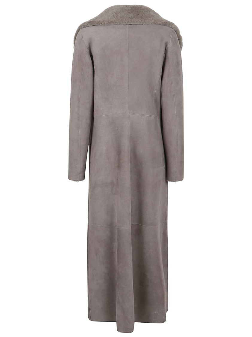 Salvatore Santoro Long Nude Coat With Plush Texture