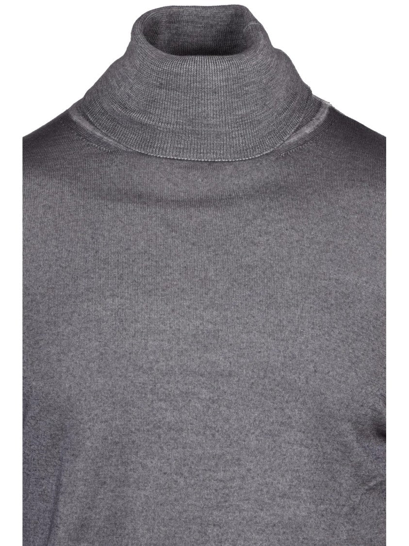Aspesi Refined Grey Wool Turtleneck Sweater