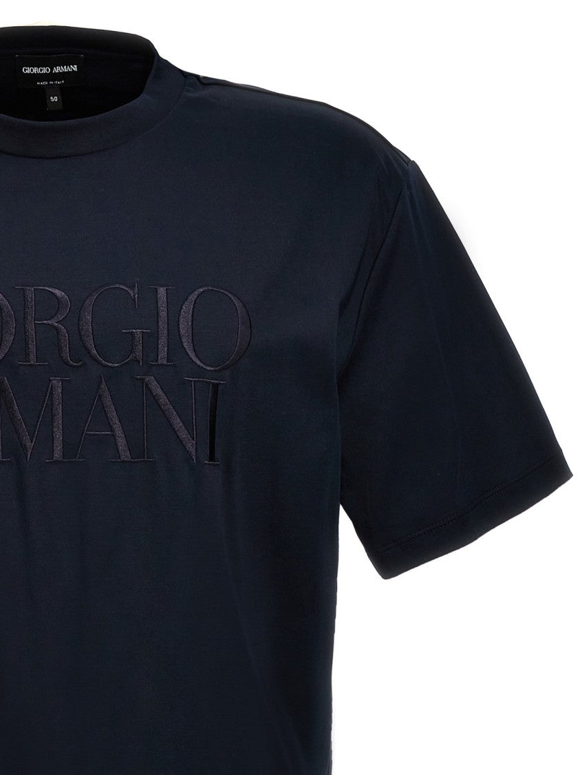 Giorgio Armani Embossed Logo Short Sleeve T-Shirt