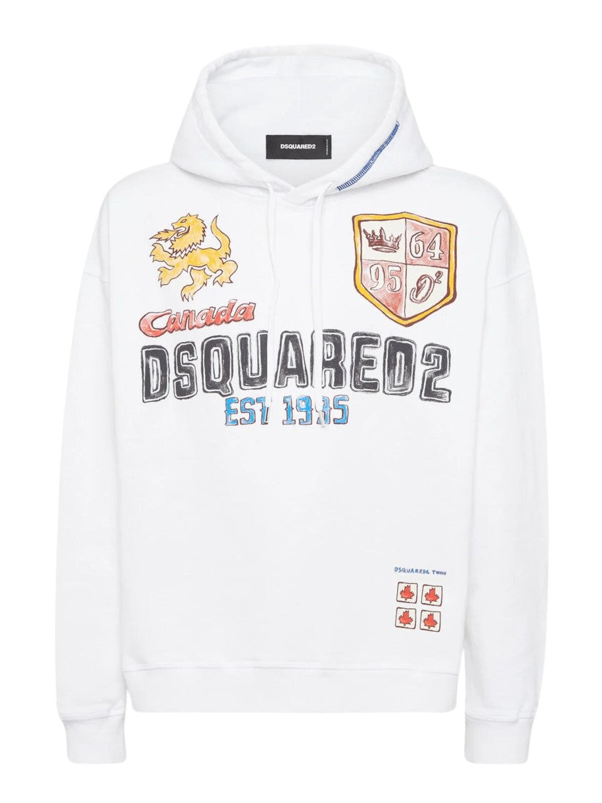 Dsquared2 Hand-Drawn Graphic Printed Hoodie