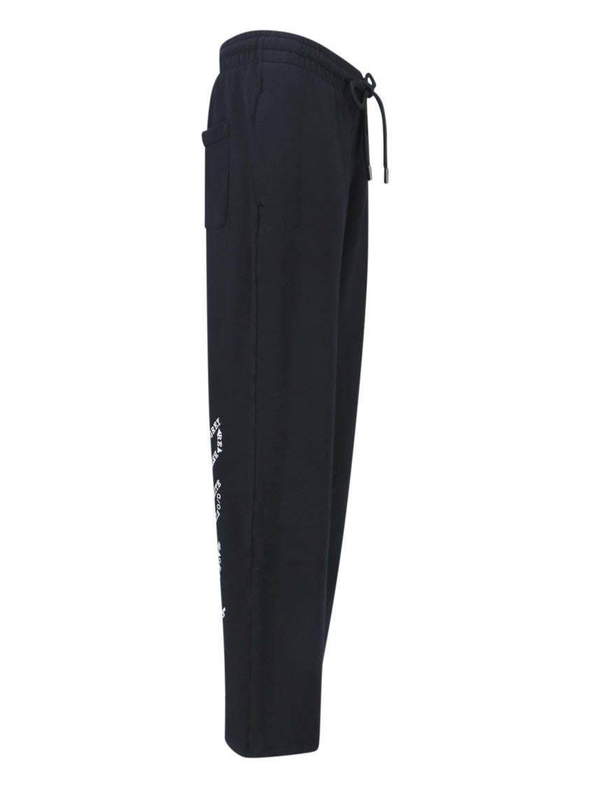 Off-White Black Logo Straight-Leg Cotton Pants