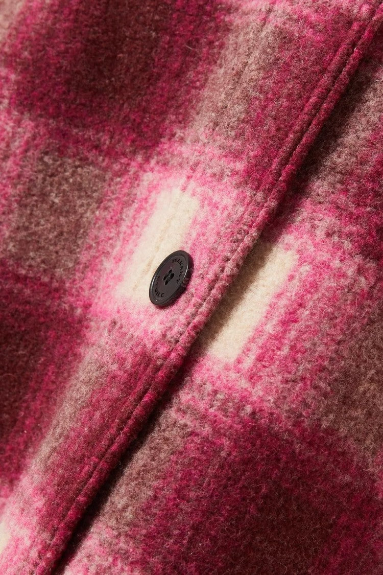 Isabel Marant Burgundy Checkered Coat With Button-Down Front