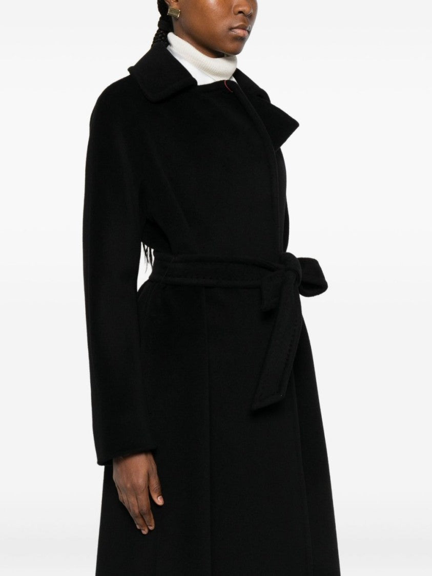 Max Mara Elegant Black Wool Coat With Classic Lapel