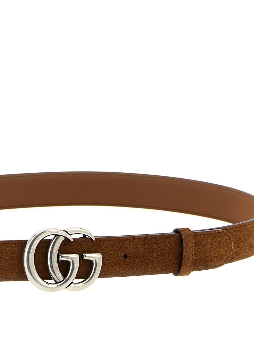 Gucci Suede Gg Marmont Belt