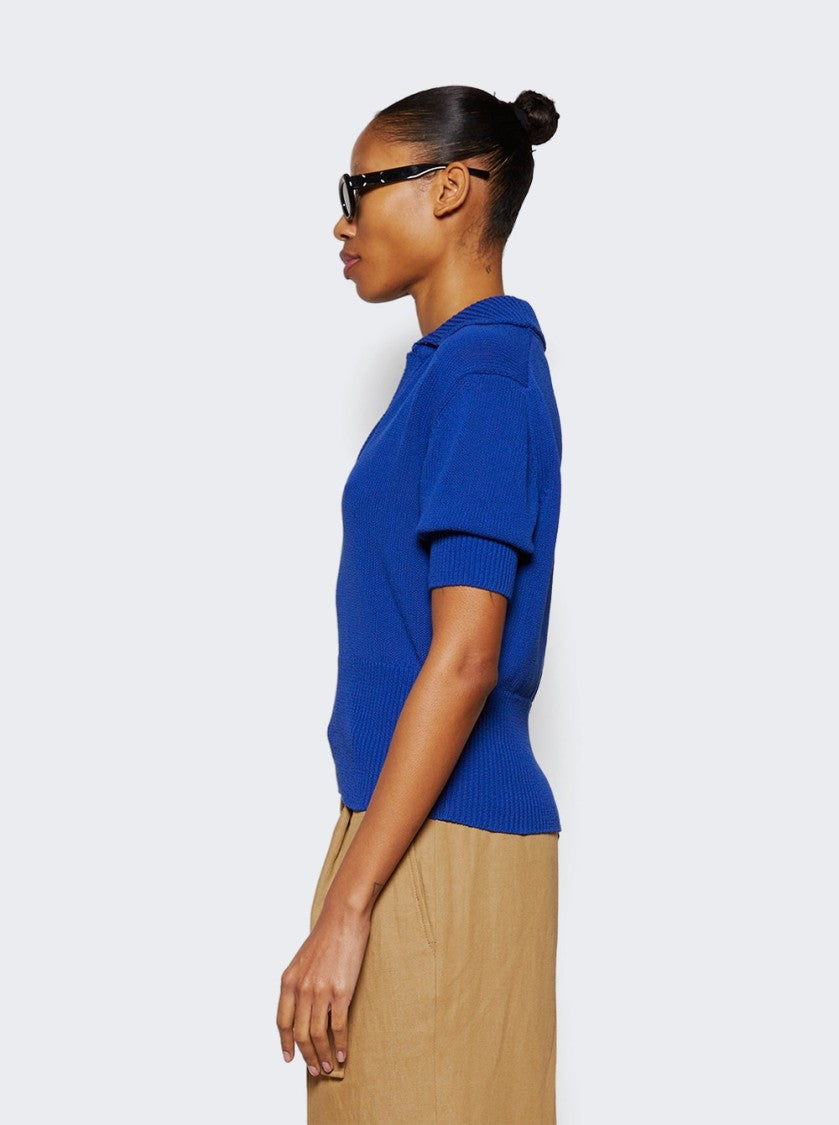 Proenza Schouler Reeve Cropped Polo Cobalt