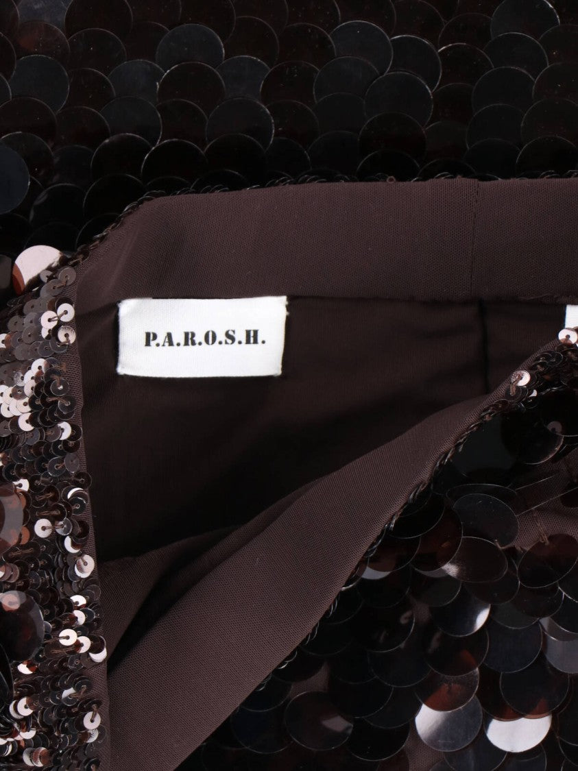 Parosh Fitted Mini Skirt With Shimmering Sequin Embellishments