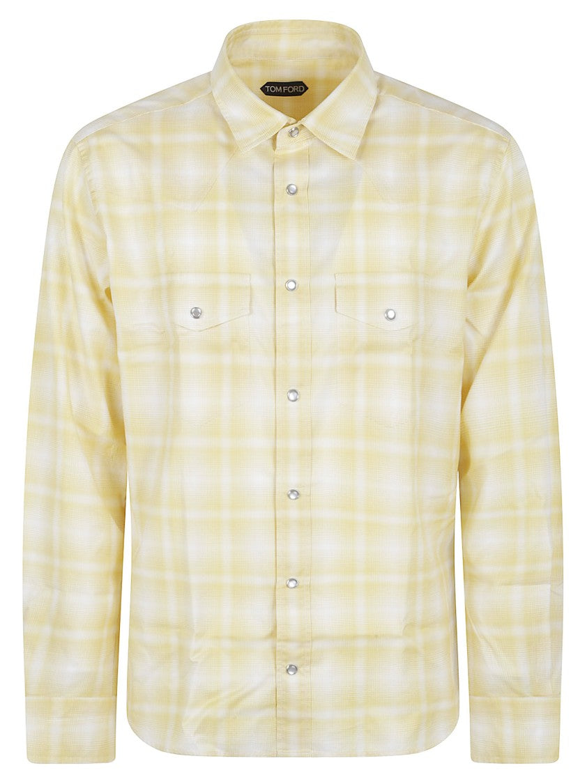 Tom Ford Checked Yellow Casual Shirt