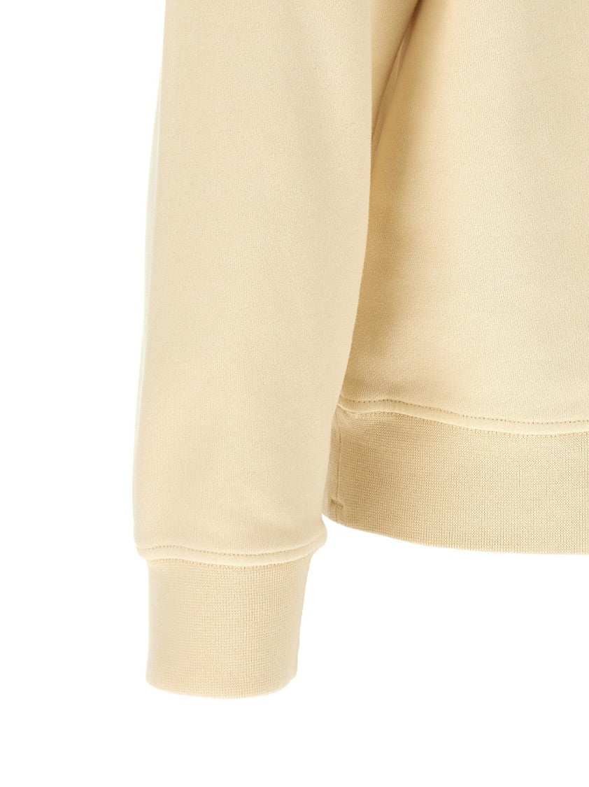 Stone Island Garment Dyed Ripstop Cotton Sweatshirt With Logo Pocket
