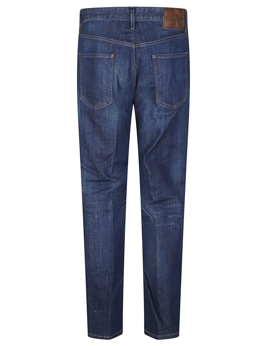 Dsquared2 642 Straight-Leg Faded Denim Jeans