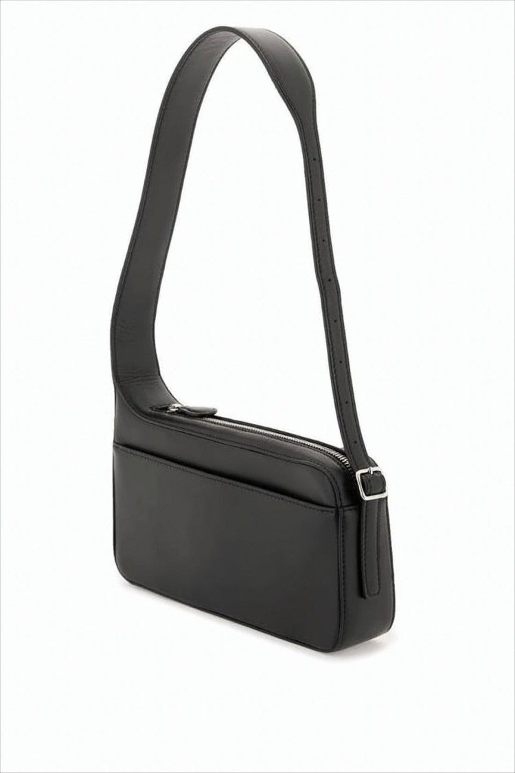 Courrèges Rectangular Minimalist Shoulder Bag In Smooth Cowhide Leather