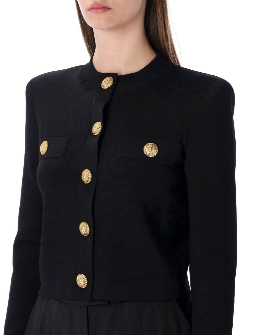 Balmain Lion Head Buttons Knit Cardigan