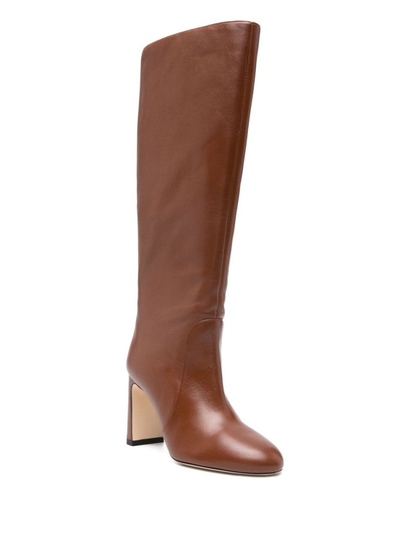 Stuart Weitzman Brown Leather Ankle Boots With Pointed Toe